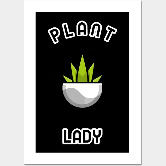 Funny 'Plant Lady' design featuring a plant in a pot. Wall Art by keeplooping